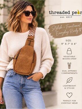 🤎 Threaded Pear Tan Sling Bag